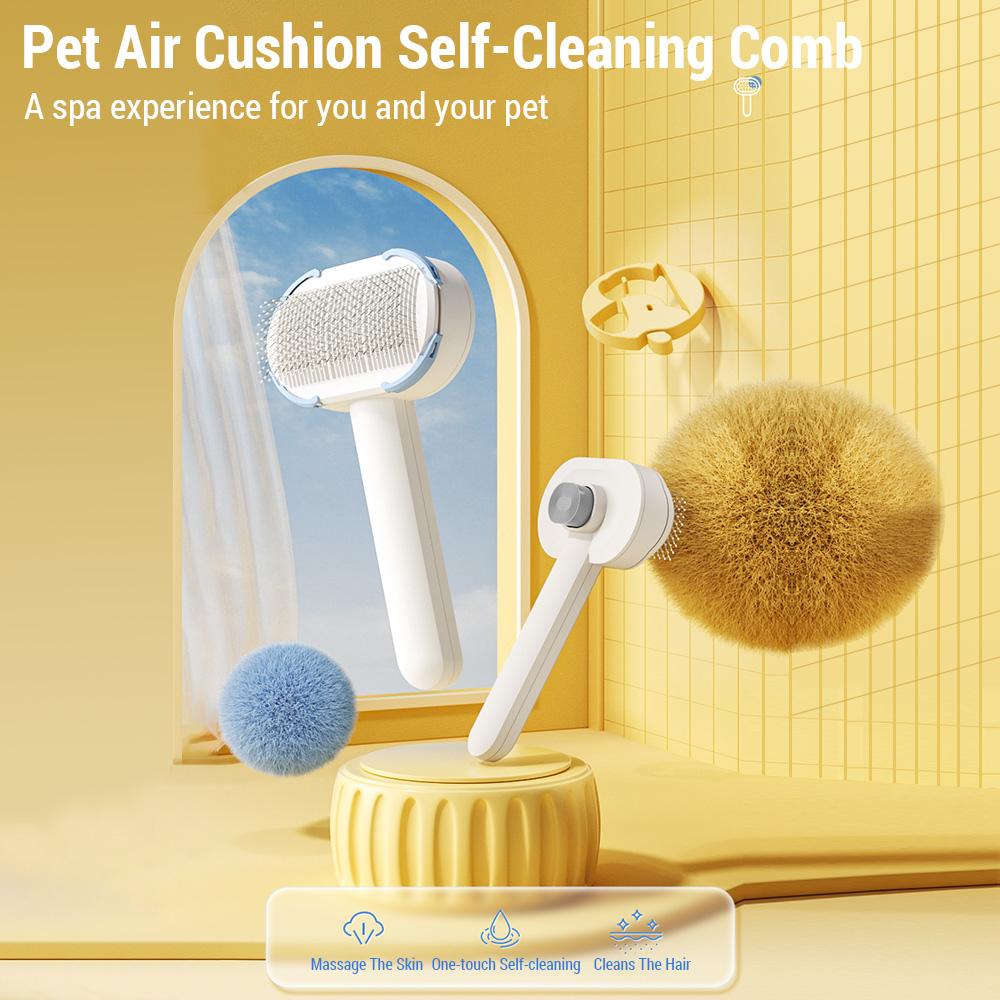Pet Air Cushion Self-Cleaning Comb  Standard Model Cat Brush  Cat Hair Brush  One-click