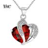 Heart Pendant Necklace Cubic Zirconia Inlaid Jewelry Gift Women Shape Fashion for Daily Life