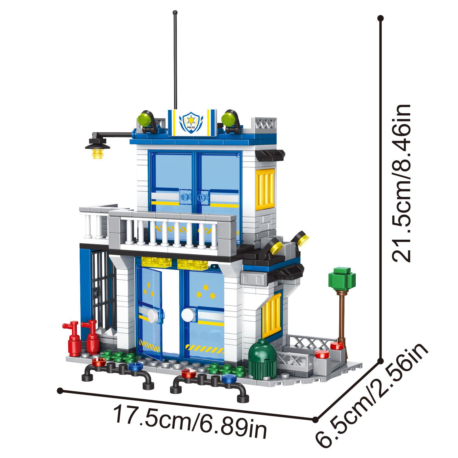 

Non-Toxic 352Pcs Police Station Building Blocks Set City Assembly Puzzle Model Toy Bricks Education Desktop Decoration Gifts