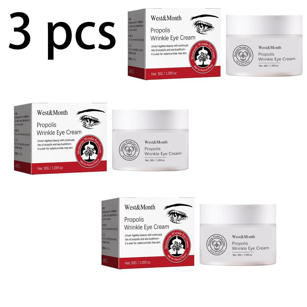 West&Month Propolis Anti-Wrinkle Eye Cream, Moisturizes Eyes, Reduces Fine Lines and Dark Spots, Firms and Brightens, Removes Milia 30g