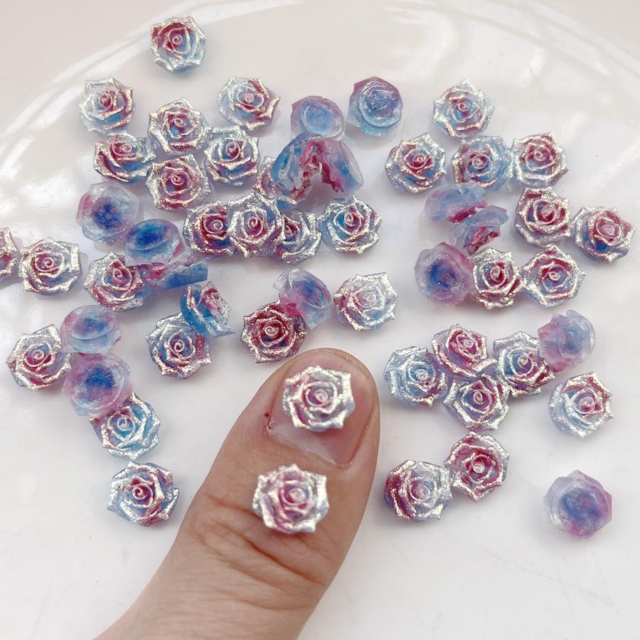

50 шт. 10 мм красивые мягкие цветы из смолы Плоская задняя сторона Скрапбукинг сделай сам аксессуары для изготовления ювелирных изделий Цветы для украшения ногтей 50pcs фиолетовый