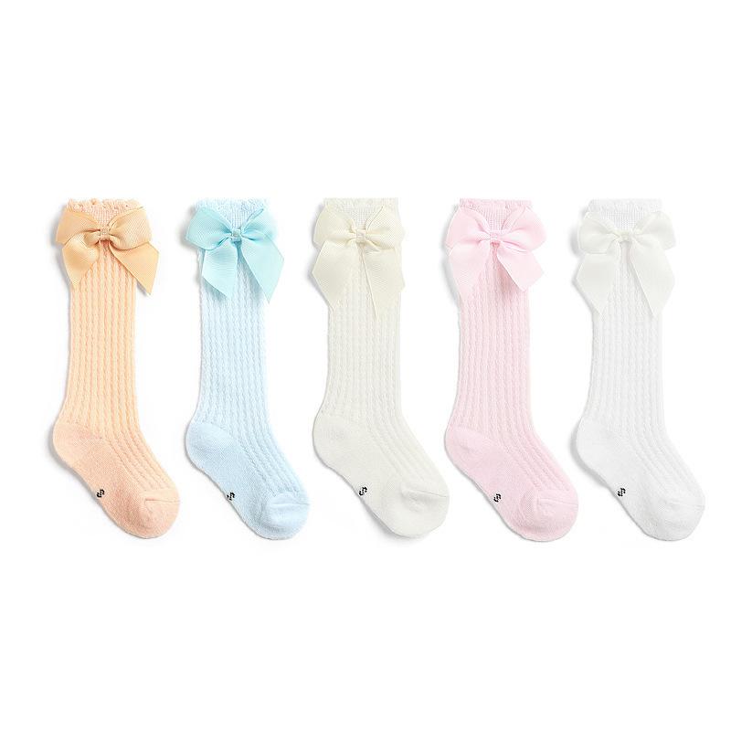 Summer Baby Long Tube Pure Cotton Bow Socks M (1-3 years)