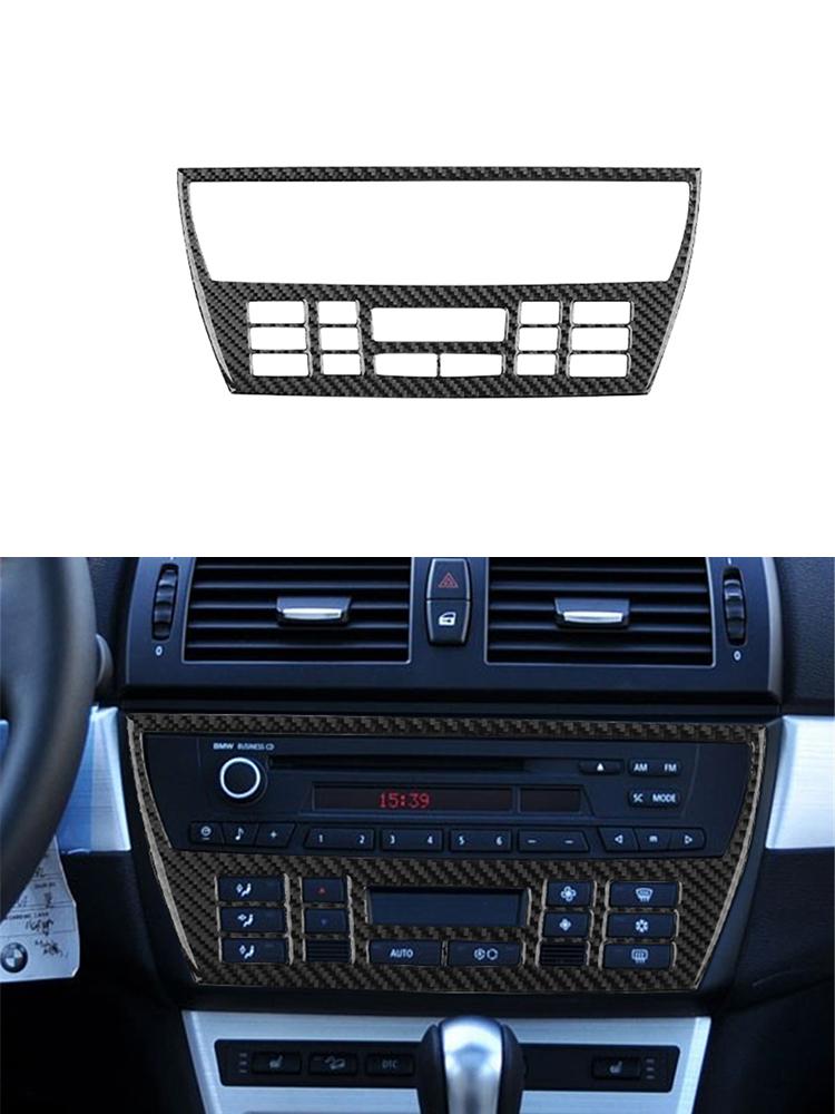 Carbon Fiber Car Interior Center Console Gear Shift Panel Decoration Stickers For BMW X3 2004-2010 Car Accessories