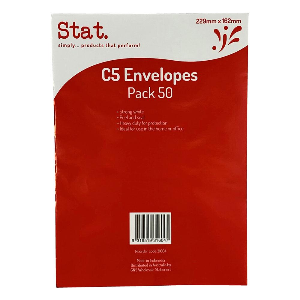 Stat Klebeverschluss C5 Umschlag 50 Stück (Weiß)