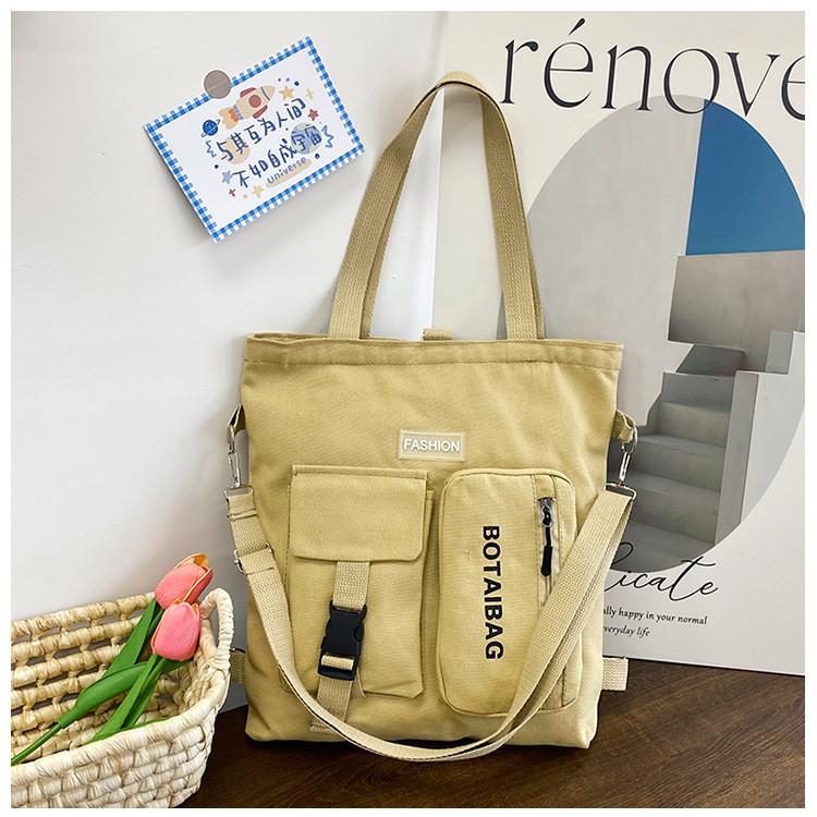 Canvas Tote Bag For Women Large Capacity Casual Shoulder Crossbody Urban Style