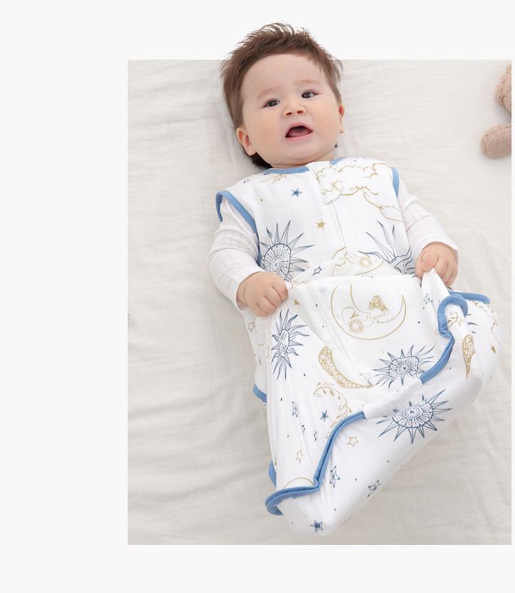 Sac de dormit convertibil pentru bebeluși din muselină de bumbac bambus cu picioare separabile - Primăvară/Vară