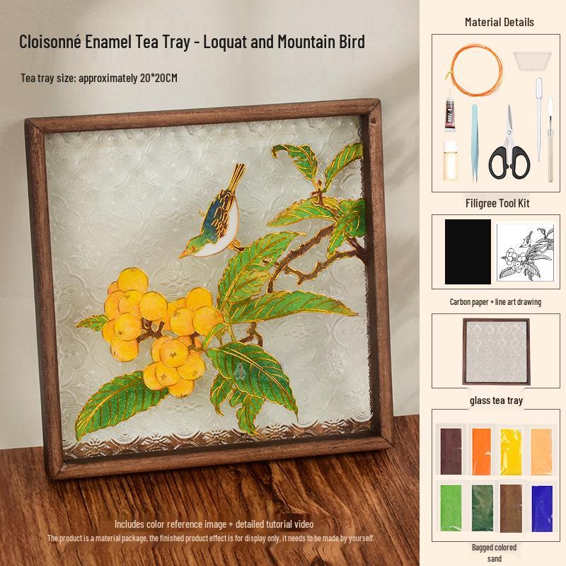 Jingtailan Cloisonné-Emaille Teeschale: Kulturelles handgemachtes DIY-Kit für das Mittherbstfest und Teambuilding