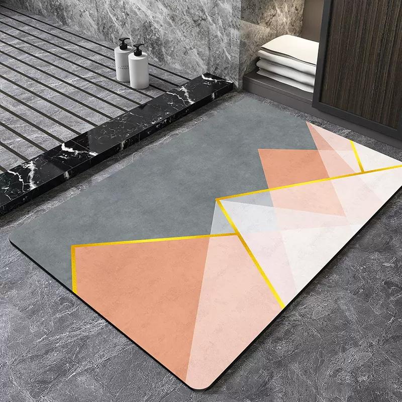 Luxury Nordic Bath Mat Super Absorbent Bathroom Mats Anti Slip Quick Dry Foot Floor Mat Shower Toilet Rug Doormat Carpet