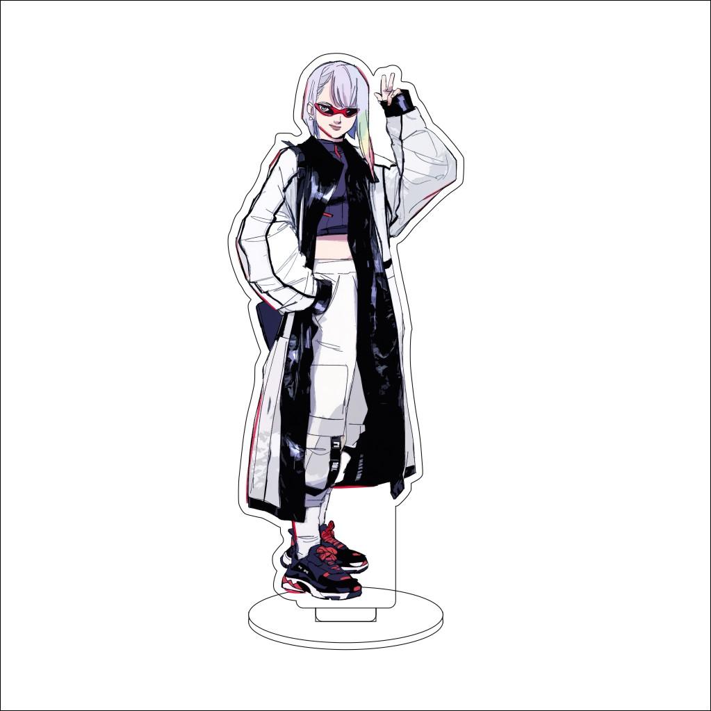 16CM Anime Cyberpunk Cosplay Acryl-Ständer Ornamente David Martinez Rebecca Figur Ständer Halloween Geschenke