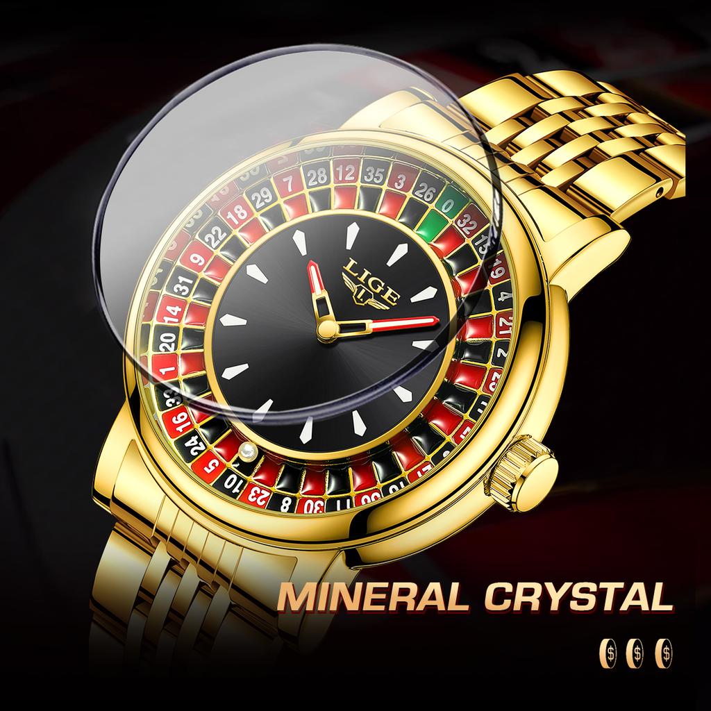 Luxus Herrenuhren Roulette Spiel Zifferblatt Mode Herrenuhr Wasserdicht Leuchtende Quarz Armbanduhren