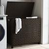 VidaXL Laundry Basket with Wheels Dark Brown 66x35x60 Cm 372045