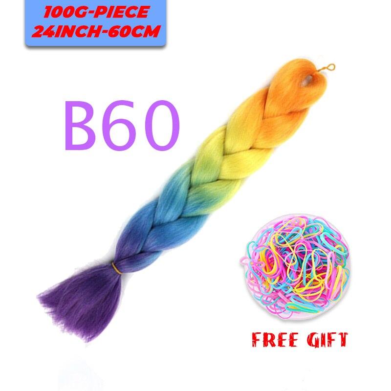 MERISIHAIR Single Ombre Color Synthetic Hair Extension Crochet Twist Jumbo Braiding Long Hair