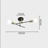 Nordic Wrought Iron Ceiling Light, Double Headed Bedroom Light, Hallway Light, Modern Study Entrance LED Ceiling Light