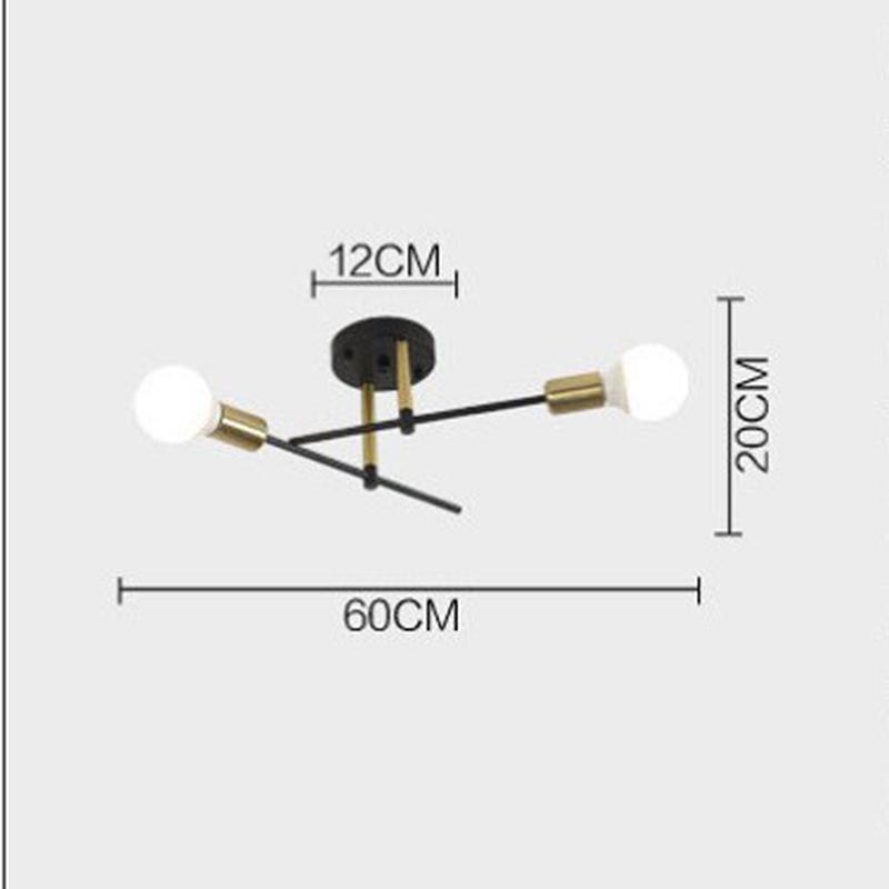 Nordic Wrought Iron Ceiling Light, Double Headed Bedroom Light, Hallway Light, Modern Study Entrance LED Ceiling Light