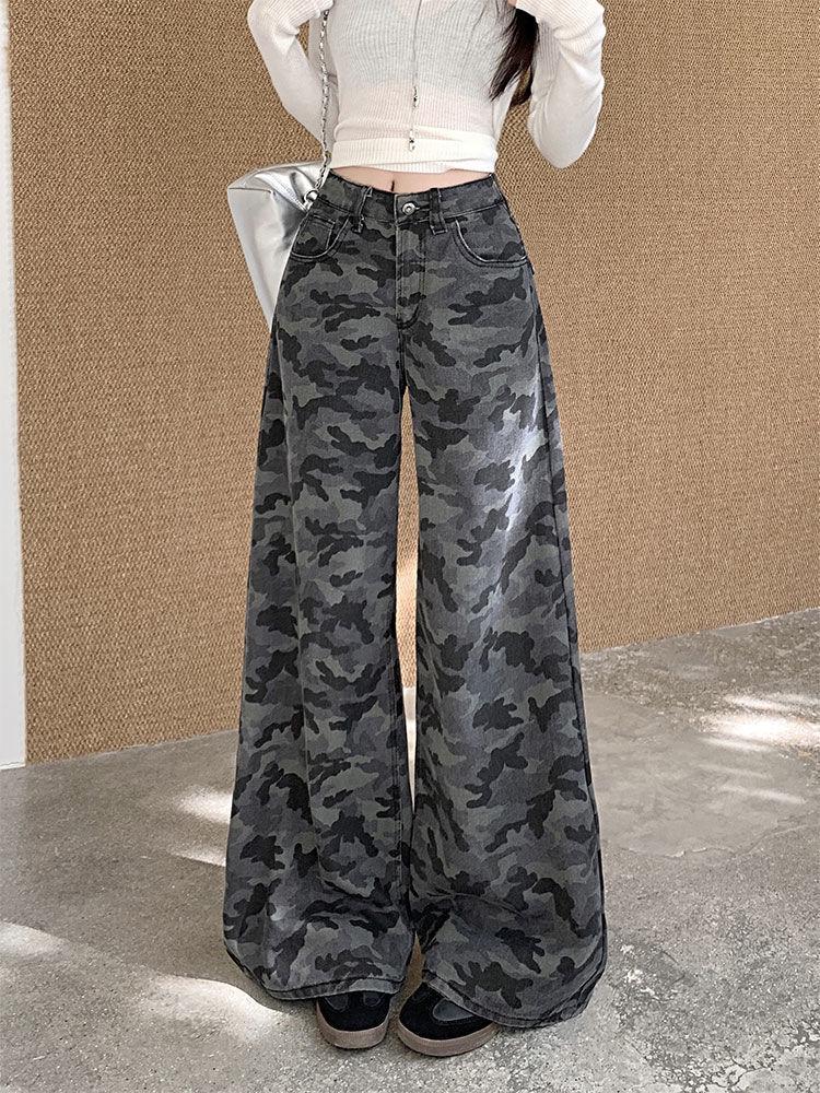 

Women s Korean Camouflage Cargo Jeans - High-End, Loose Fit, Slimming, Floor-Length. M