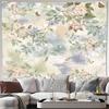 Luxurious Watercolor Floral Tapestry Wall Hanging Botanical Print Romantic Spring Decor Living Room Art for Cottage Core Home De