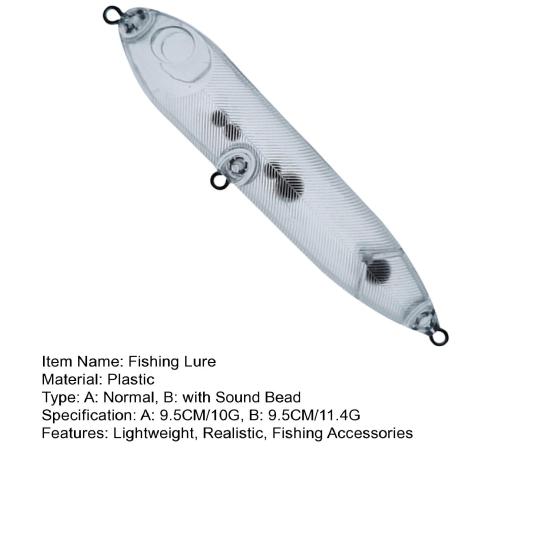 9.5CM/10G 9.5CM/11.4G Leurre de Pêche Dur Topwater Flottant Appât Artificiel Pencil Eau Salée Eau Douce Achigan Doré