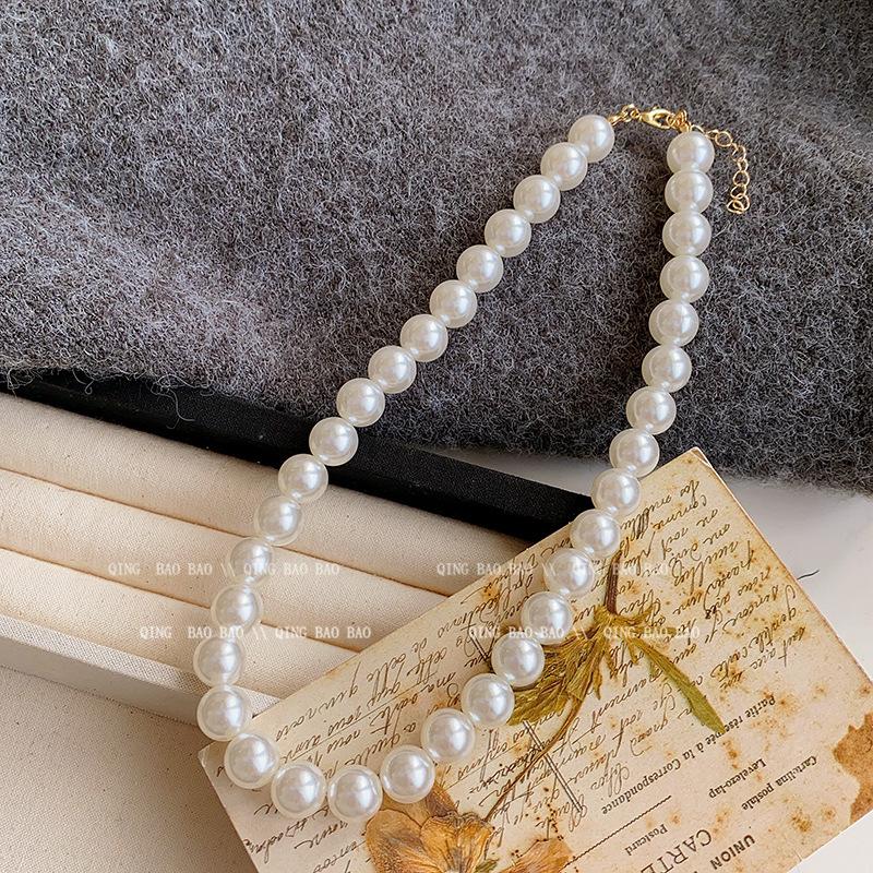 Pearl collarbone chain Women's versatile temperament Fashion niche necklace Neck chain Accessories