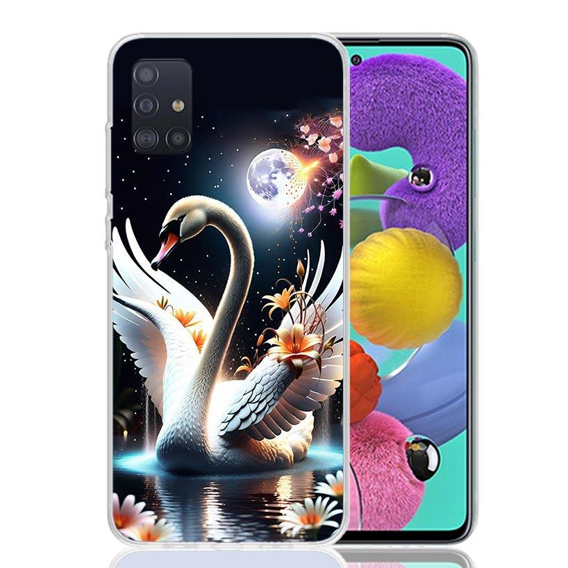 White Swan Grace Art Phone Case For Samsung Galaxy A52 A32 A22 A12 A02S A50S A30S A51 A31 AA71 Note 20 Ultra 10 S10 Plus Galaxy