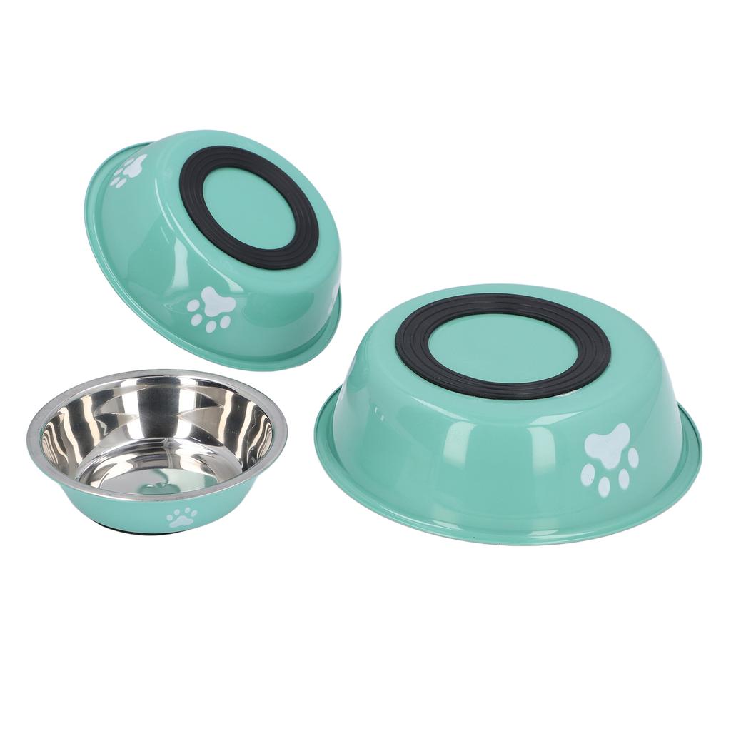 3Pcs Stainless Steel Pet Bowl Anti Slip Bottom Rust Resistant Easy Cleaning Cat Dog Food Bowl for