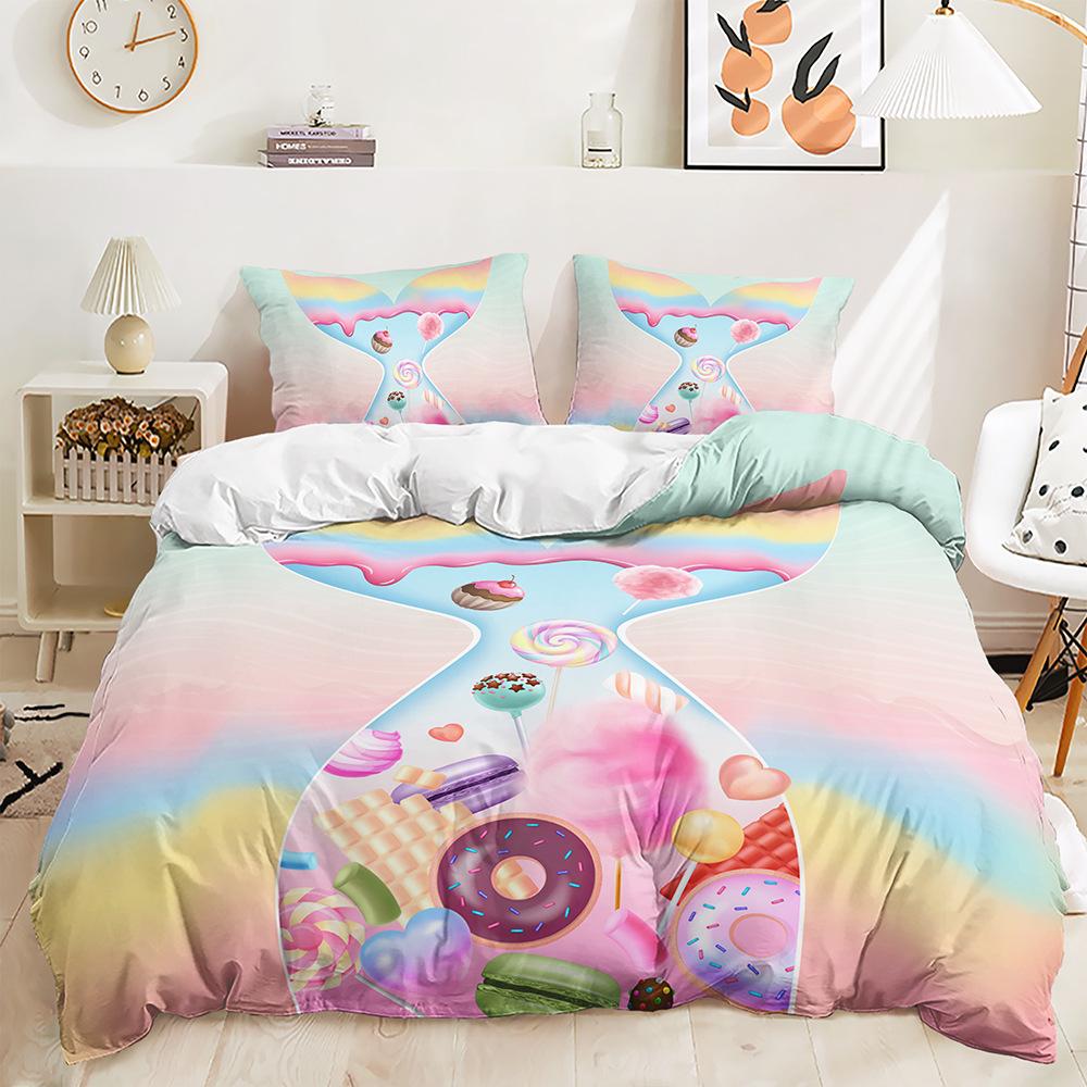 Three-Piece Fruit Dessert Quilt Set Two-Piece Bed Digital Printing Kit