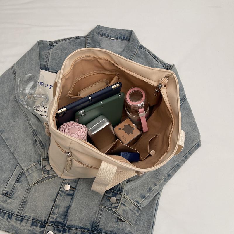 Geantă de culoare solidă Geantă de umăr pentru navetiști de capacitate mare Geantă tote pentru subrat