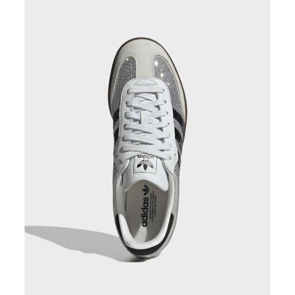 adidas Zapatillas Samba OG Blanco Cristal Pedrería para Mujer Plateado-Metálico IH9055