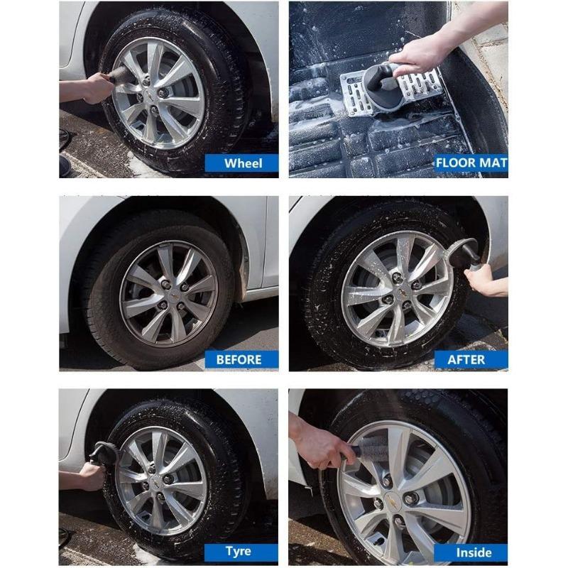 T-bend Handle Car Wash Cleaning Brush Car Detailing Wheel Hub Gap Cleaning Tools Nylon Bristle Car Special Tire Brush