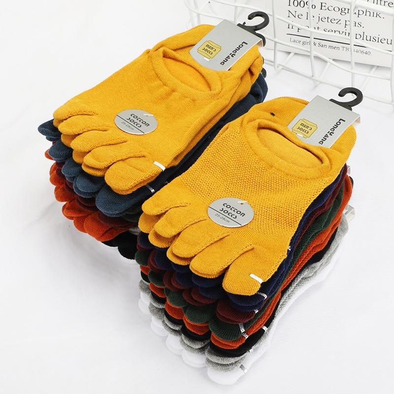 Women Spring and Summer Versatile Mesh Invisible Shallow Mouth Low Top Breathable Cotton Five Toe Socks