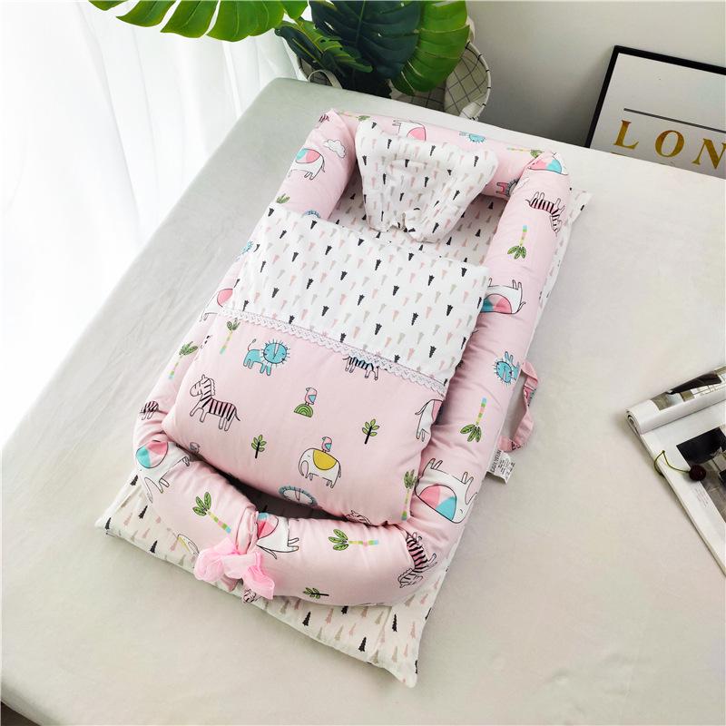 100% Cotton Satin Baby Crib: Foldable Newborn Sleeping Bed, Multifunctional Bionic Bed