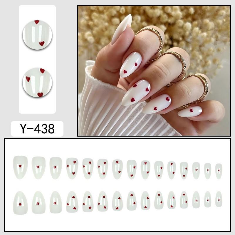Short Press-On Nails Set With Floral Design Minimalist False Women Wearable Nail Tips In Multiple Colors