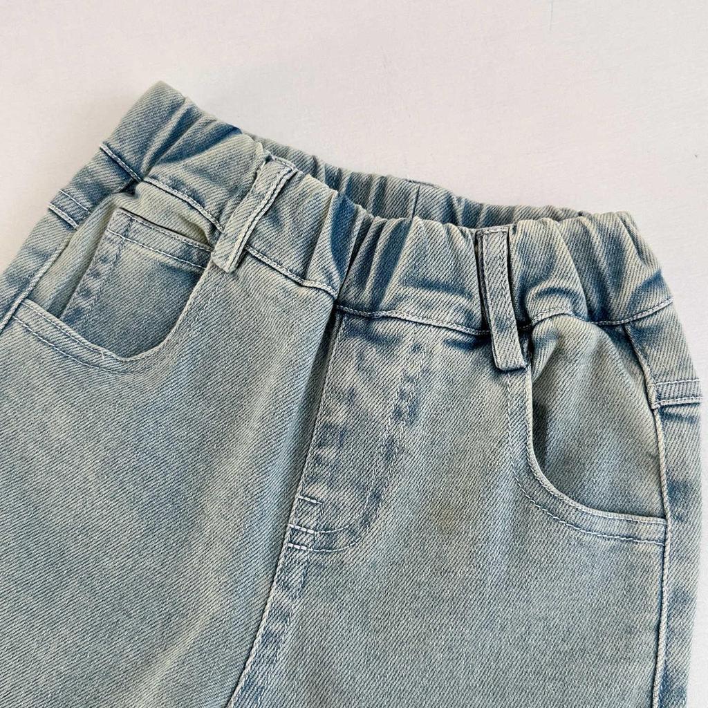 Korean Girls' Cute Cartoon Cardigan & Flared Jeans Set for Autumn