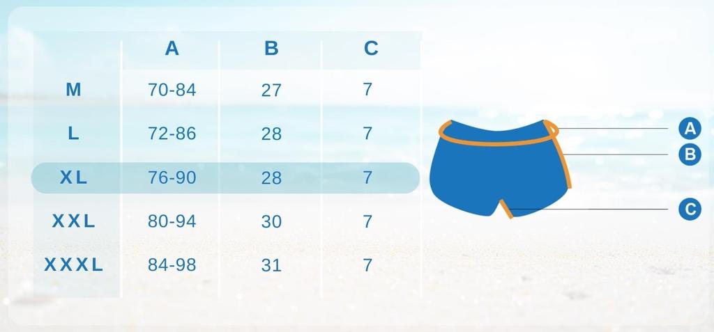 Men's Swimming Shorts for the Pool or the Beach, Blue. Men's Swimming Shorts, Blue, XL.