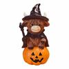 Detailed Craftsmanship Highland Cow Figurine Unique Halloween Decoration  Tabletop Decoration