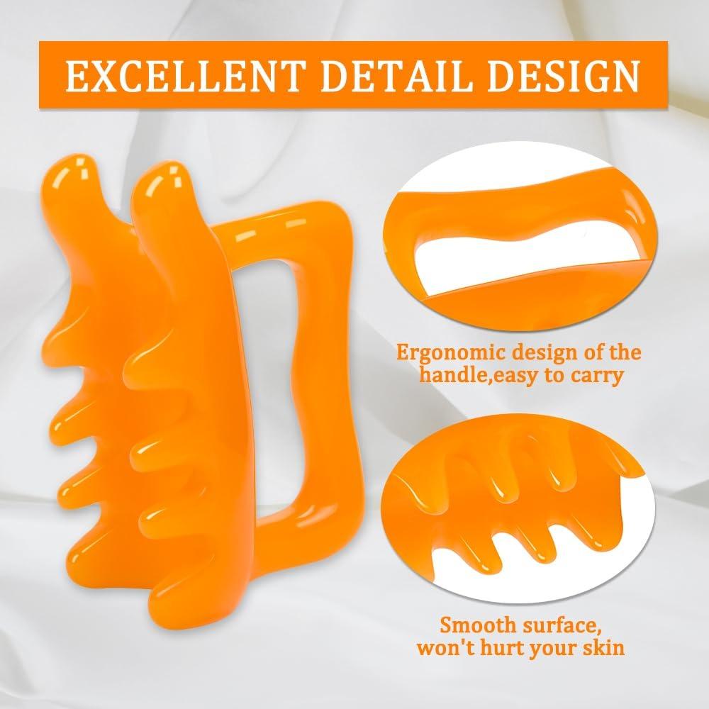 Resin Fascia Cellulite Massager Amber Muscle Massage Comb Fascia Massage Comb  For Shoulder Back