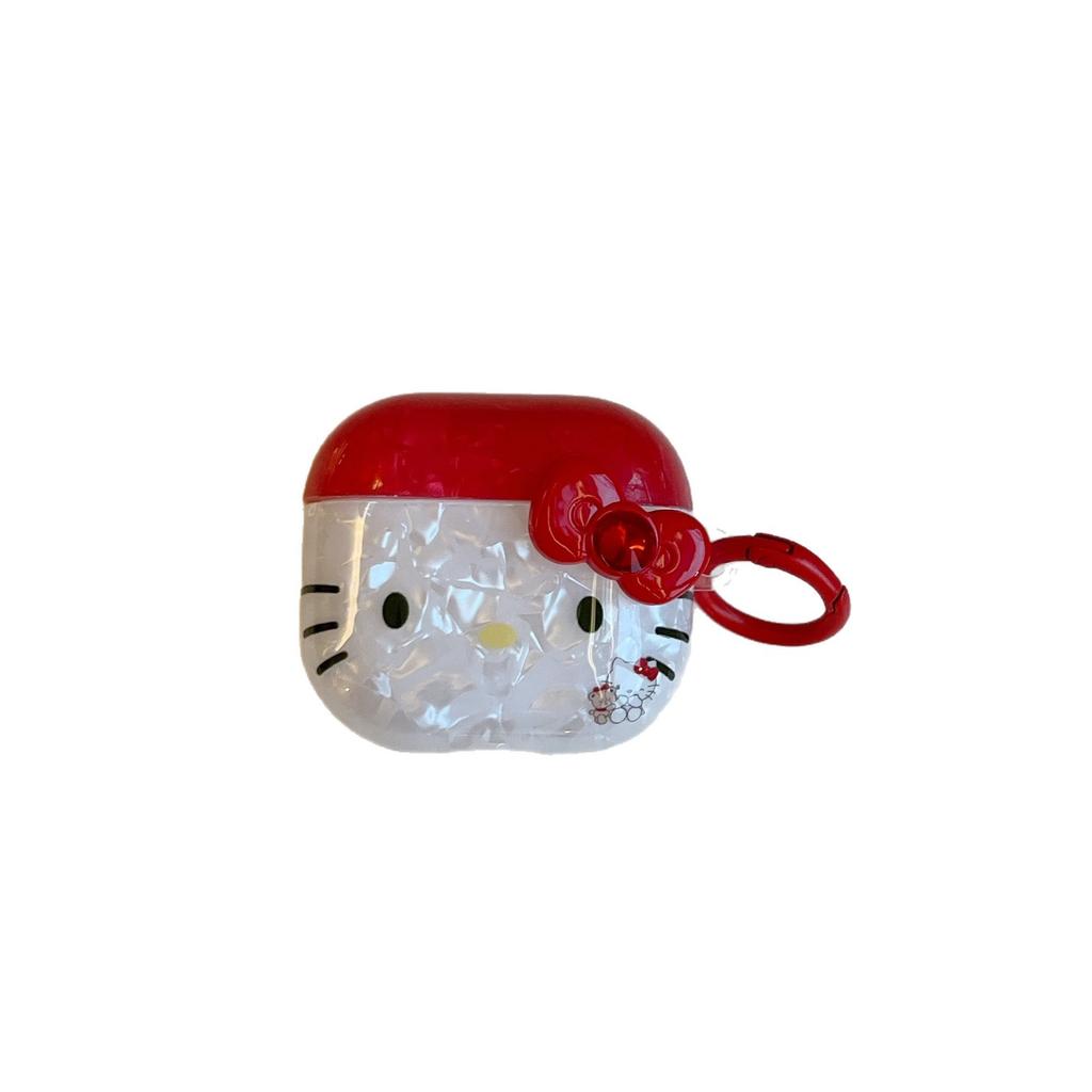 Cute Shell Pattern KT Cat AirPods Pro Apple Bluetooth Headset Case 1/1/1 Generation Cartoon Protective Case