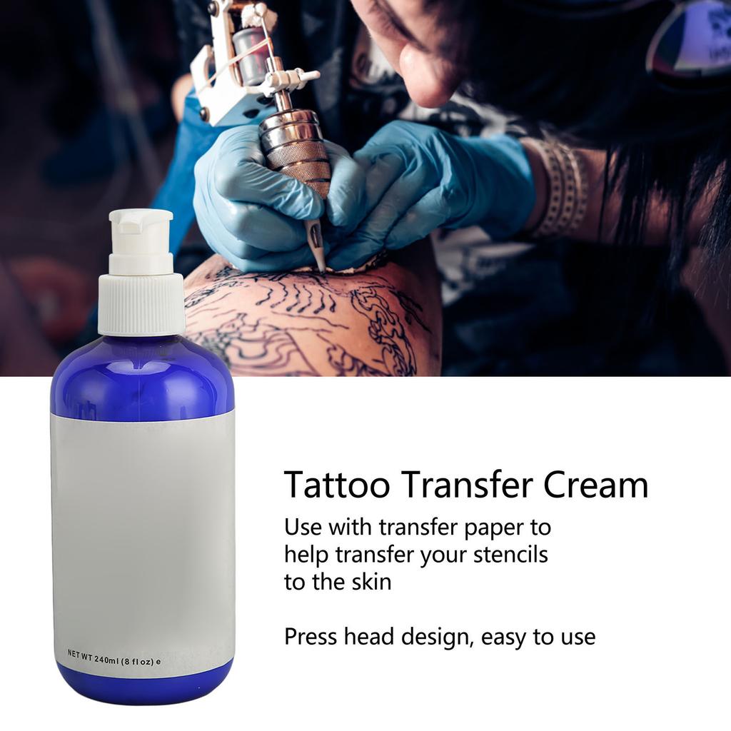 240ml Tattoo Transfer Cream Clear Pattern Texture Fine Tattoo Transfer Gel Tattoo Stencil Application Solution
