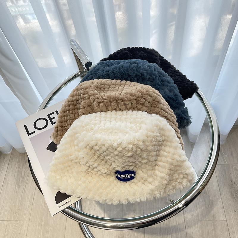 Small Plush Bucket Hat Women's Autumn and Winter Temperament Versatile Warm Ear Protection Bucket Hat Tide