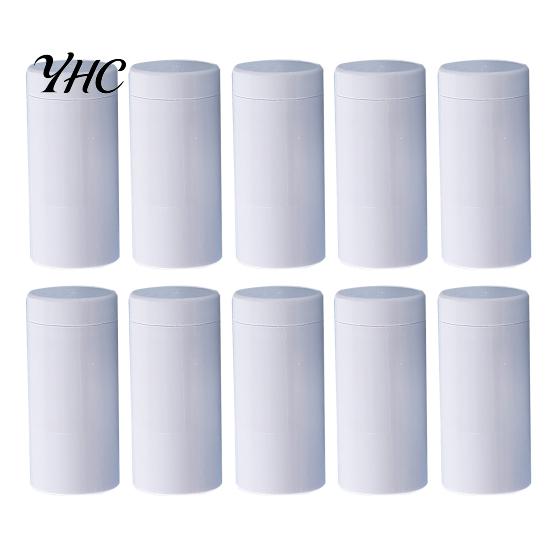 Leerer Deodorantstick 10 Stück 15/30/50G Behälter DIY Sonnencreme Nachfüllbare Flasche Wiederverwendbarer Balsam-Tiegel Drehverschluss Unten Befüllbar Kunststoff Kosmetisch