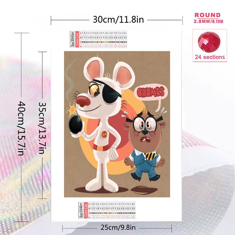 Danger Mouse 100% Round Full Drill 5D DIY Diamond Painting Embroidery Cross Stitch Rhinestone Décor