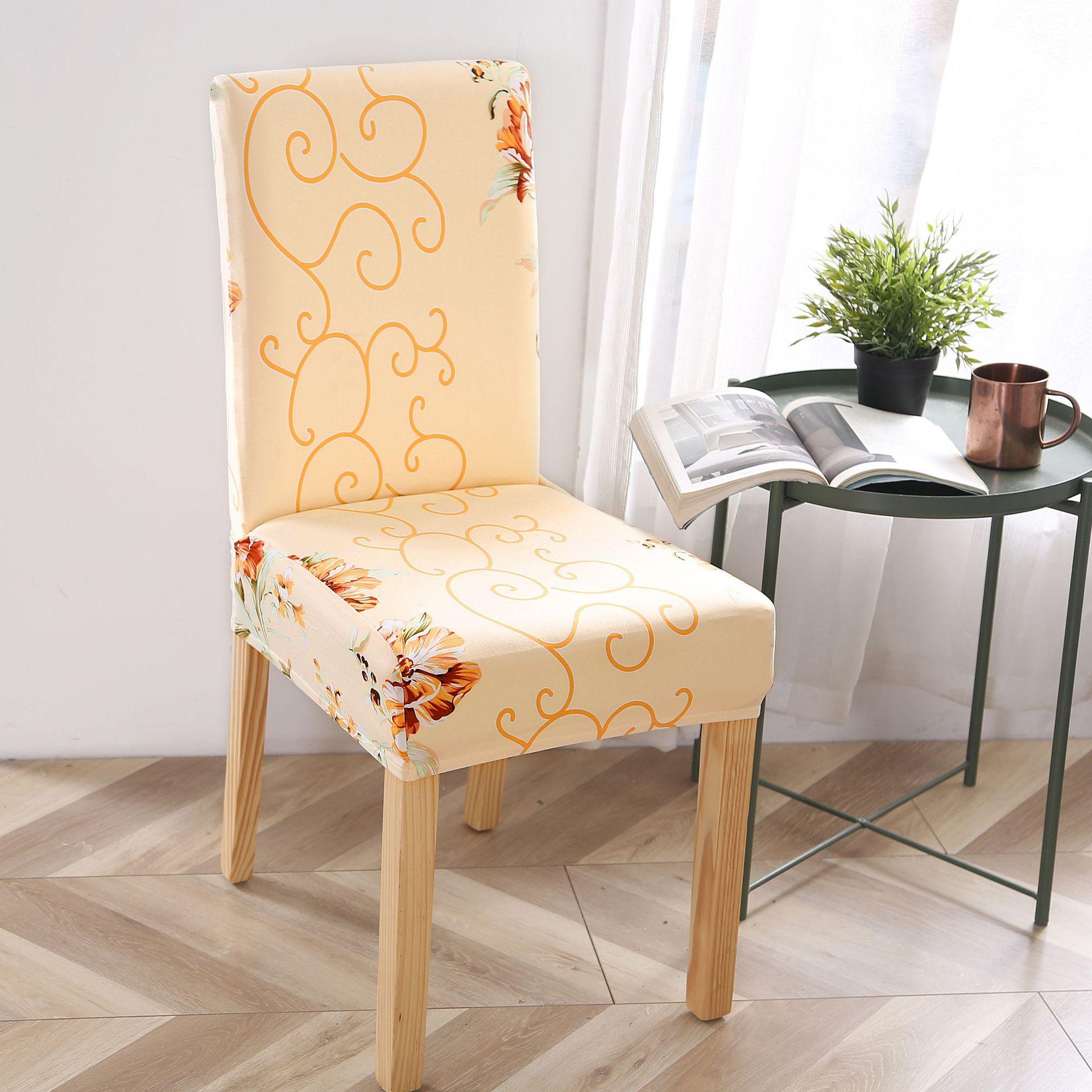 

Simple Printed One-piece Elastic Chair Cover for Home Office Dustproof Chair Cover for Home Chair Cover Table Chair Seat 35*38cm