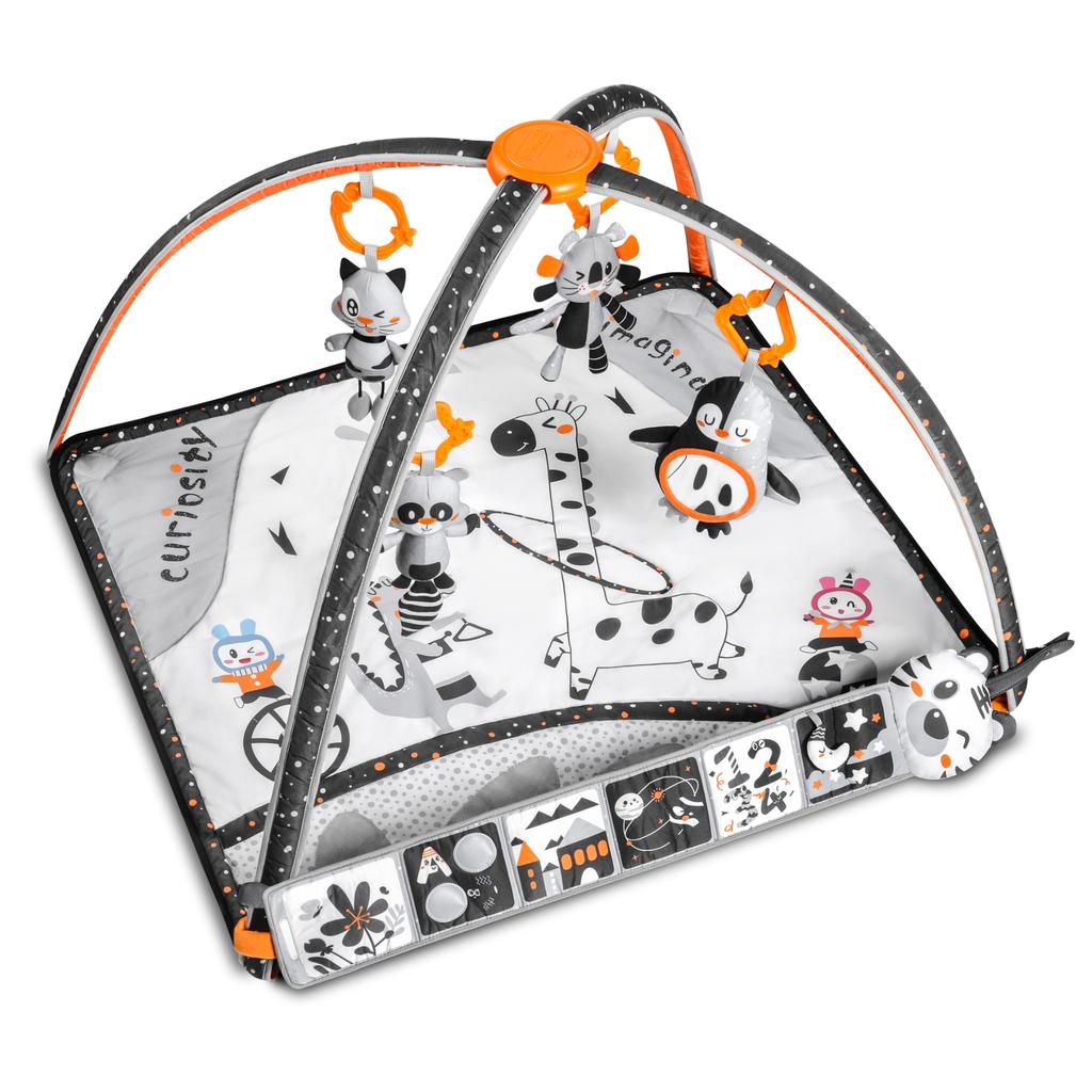 Color Plush Baby Fitness Rack With Bed Circumference With Wind Chimes Toy 0-1 Years Old, Baby Crawling Game Mat