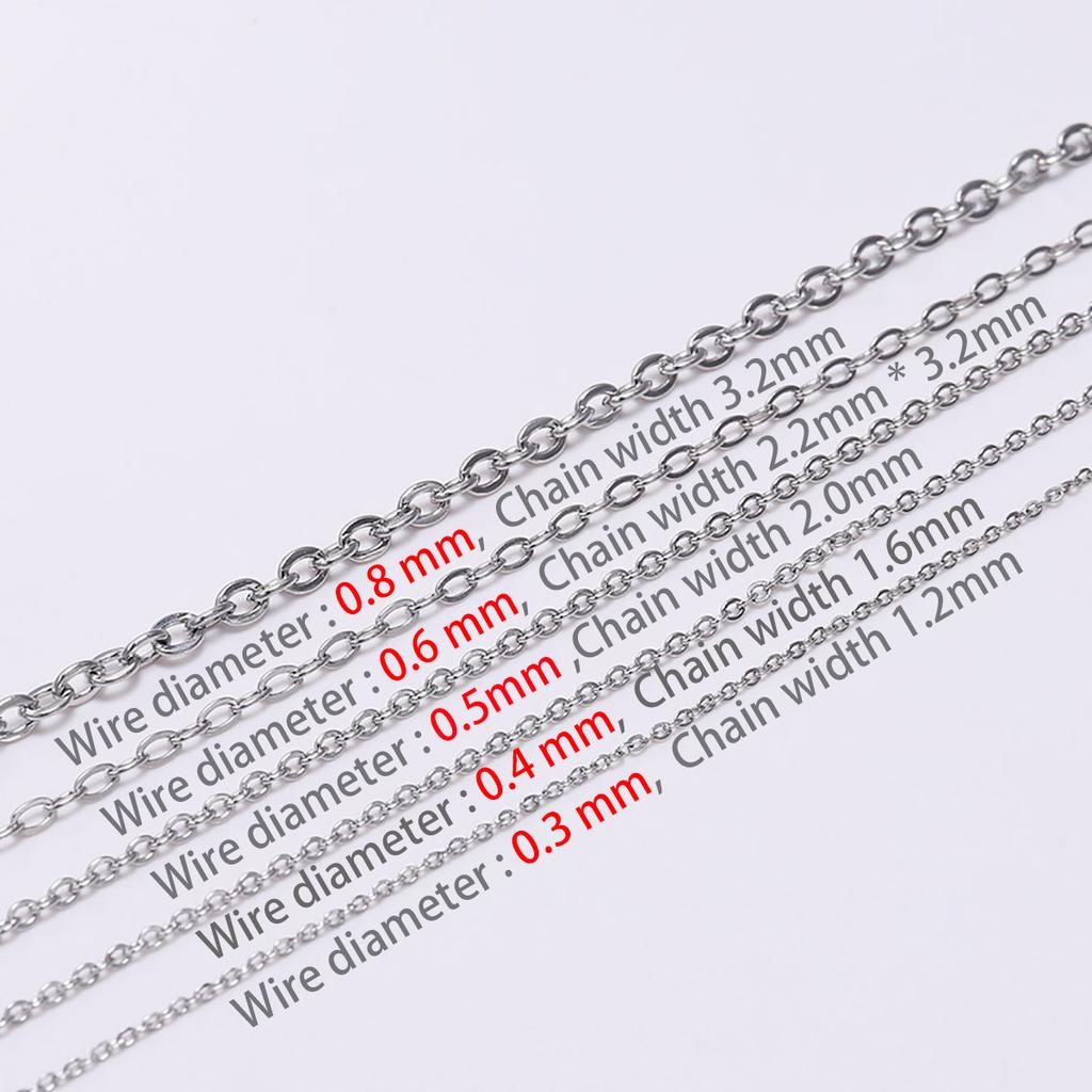 5M/lot Stainless steel Metal Necklaces Chain Bulk Link Chains For Necklaces Jewelry Making Findings DIY Accessories Supplies