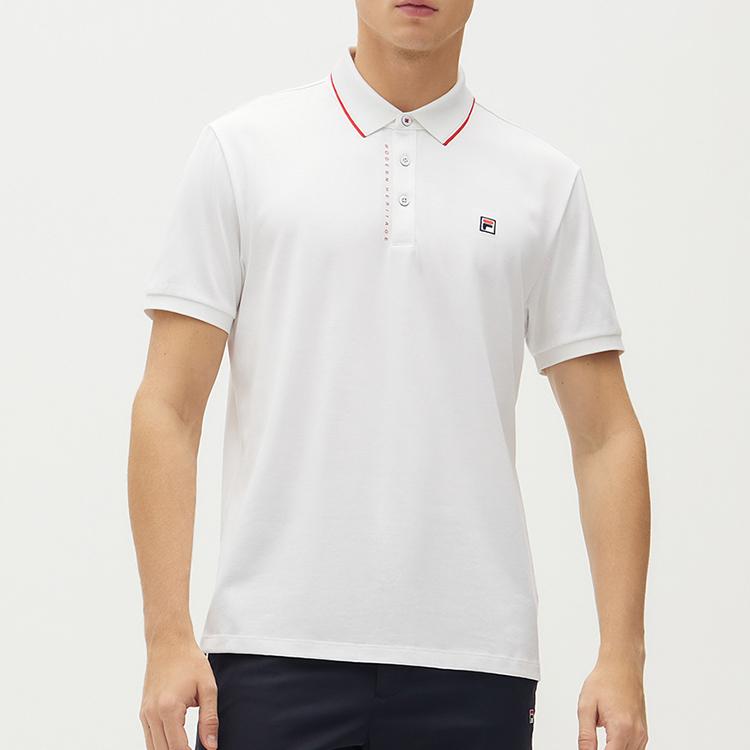 FILA Breathable Short Sleeve Polo Shirt Men tops White F11M131107F-WT