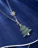 Min Yue Original S925 Silver Necklace with Zircon Christmas Tree Pendant for Women - European & American Style Clavicle Chain