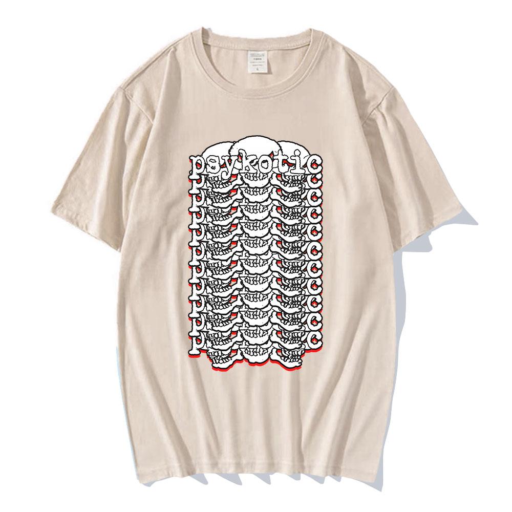 OsamaSon Psykotic Red Logo Tshirts Unisex Streetwear Hip Hop Fashion Short Sleeve Loose Male T-shirt Graphic Print T Shirt Mens