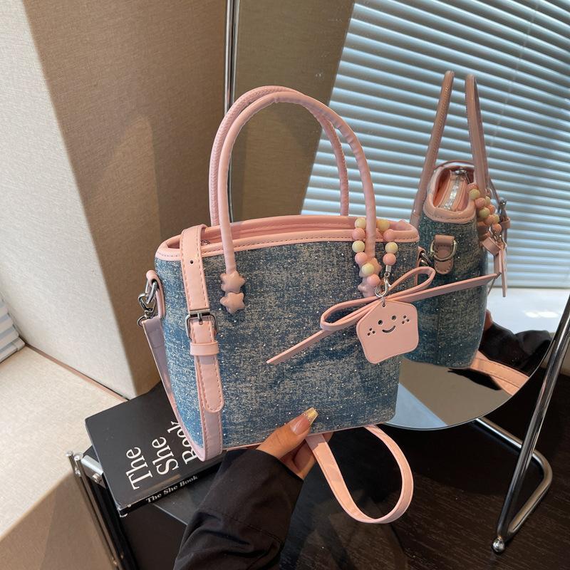 

Сегодняшние популярные сумки женские новые портативные сумки-ведра джинсовые универсальные сумки через плечо сумки-мессенджеры