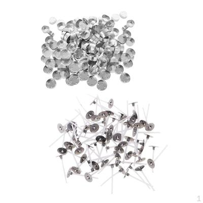 200 peças de recipientes para copos de chá de alumínio com tampa lisa + pavios de vela (30 mm) Com