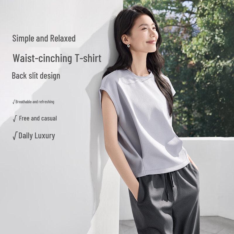 

IHIMI Women s Tailored Slimming Round Neck T-Shirt XL