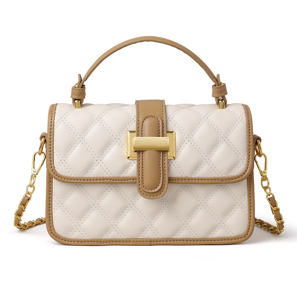 Spring 2025 Fashion: Women's Versatile Diamond Pattern Chain Crossbody Bag